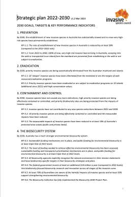 Strategic Goals - Invasive Species Council